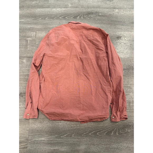 Trash Nouveau Men's Large Modern Western Pearl Snap Shirt Dusty Red Large - Picture 5 of 5